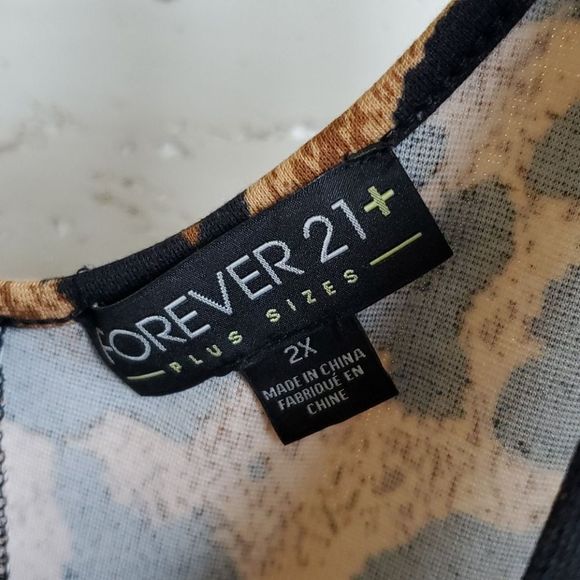 SOLD!!! FOREVER 21 Leopard Peplum Dress - Size 2X - Picture 3 of 6